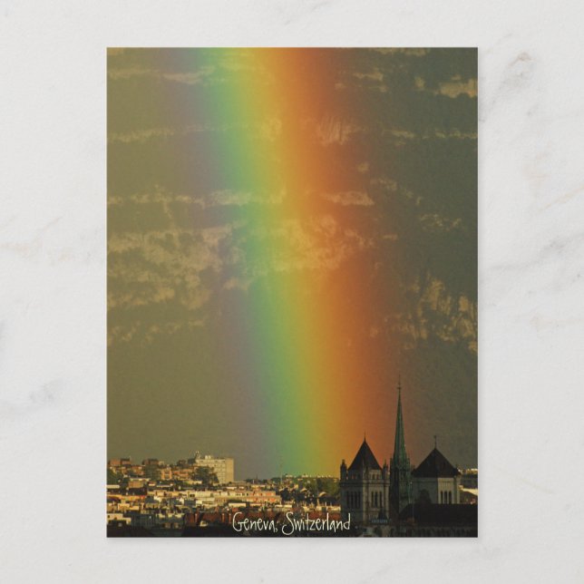 Carte Postale arc-en-ciel sur Genève (Devant)