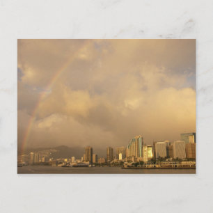 Carte Postale Arc en ciel sur Honolulu, Hawaii, États-Unis 3