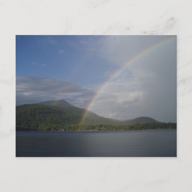 Carte Postale Arc en ciel sur le lac Blue Mountain (Devant)