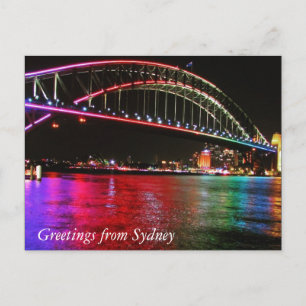 Carte Postale arc-en-ciel sydney bridge salutations