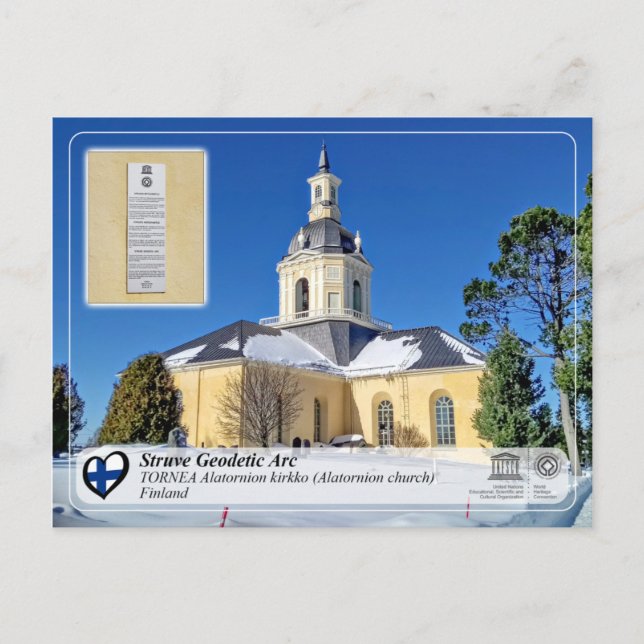 Carte Postale Arc géodésique Struve - TORNEA Alatornion kirkko (Devant)