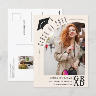 Carte Postale Arc moderne photo Beige Graduate Faire-part