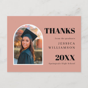 Carte Postale Arc rose moderne Merci de graduation photo