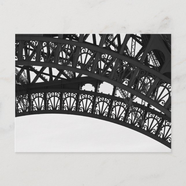 Carte postale Arc Tour Eiffel noir et blanc - Pari (Devant)