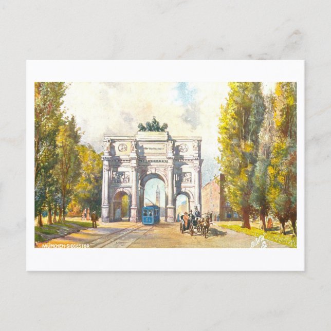 Carte Postale Arc triomphal de Munich en Allemagne (Devant)