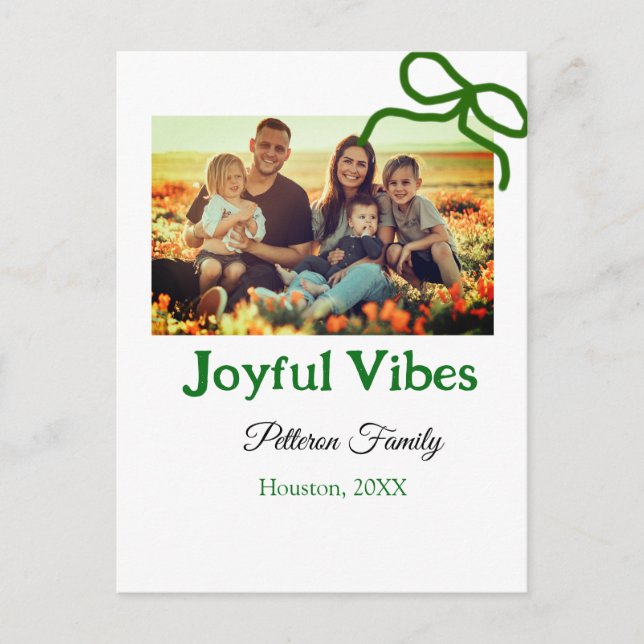 Carte Postale Arc vert joyeuse Vibes ajouter le nom de la photo  (Devant)