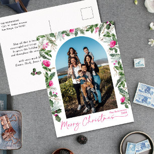 Carte Postale Arc vert rose clair moderne 1 Photo Holiday