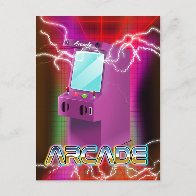 Carte Postale Arcade rétro des années 80 (Devant)