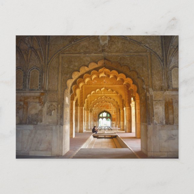 Carte Postale arcades rouges de delhi fort (Devant)