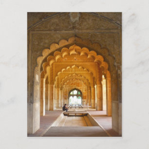 Carte Postale arcades rouges de delhi fort vers le haut