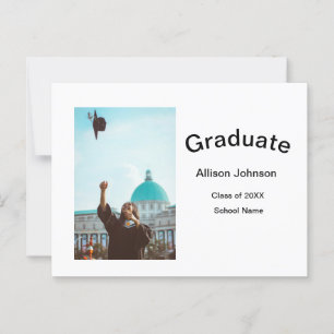 Carte Postale arch photo moderne élégante simple fête de graduat