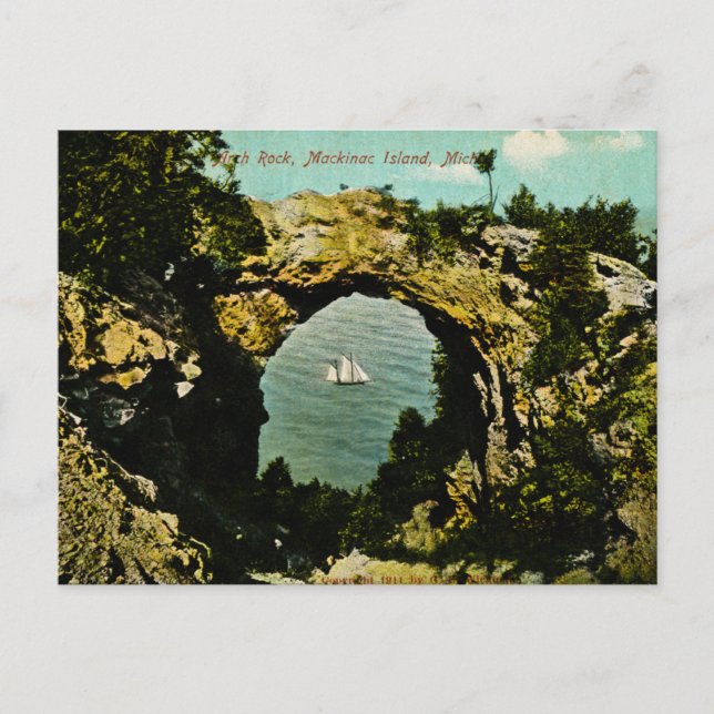 Carte Postale Arch Rock Mackinac Island, Michigan 1911 (Devant)