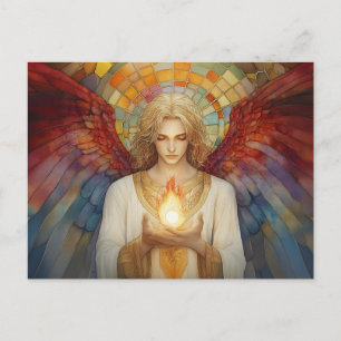 Carte Postale Archange Uriel La flamme de Dieu Mosaïque arc-en-c