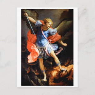 Carte Postale Archangel Michael piétine Satan, Guido Reni