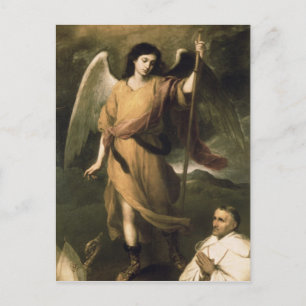 Carte Postale Archangel Raphael avec Mgr Domonte