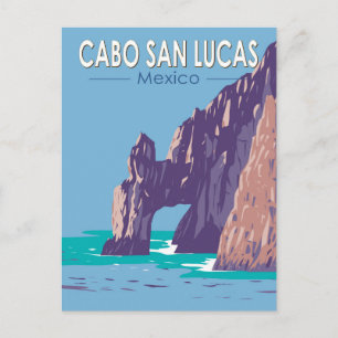 Carte Postale Arche de Cabo San Lucas Mexique Voyage Art Vintage