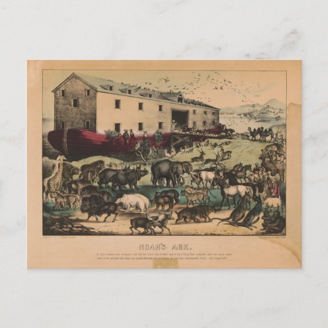 Carte Postale Arche de Noé par Currier & Ives (1868-78) (Devant)