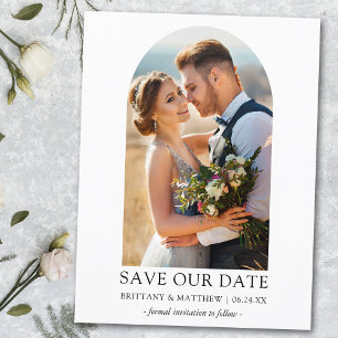 Carte Postale Arche photo minimaliste moderne Sauvez notre date