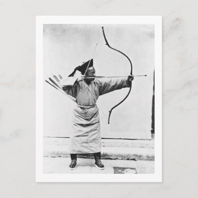 Carte Postale Archer chinois, vers 1870 (photo b/w) (Devant)