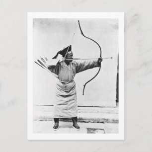 Carte Postale Archer chinois, vers 1870 (photo b/w)