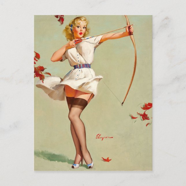 Carte Postale Archery Pin-up (Devant)