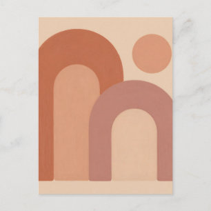 Carte Postale Arches Abstraits Minimalistes Terracotta 