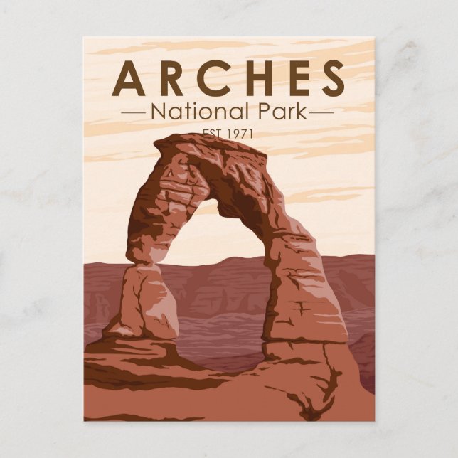Carte Postale Arches Parc National Delicate Arc Vintage (Devant)
