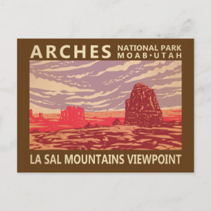 Carte Postale Arches Parc national La Sal Mountains Point de vue
