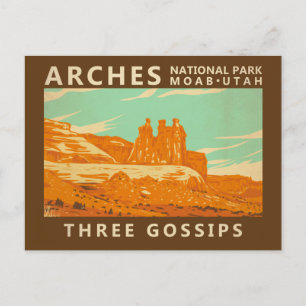 Carte Postale Arches Parc National Utah Trois Gossiers Vintage