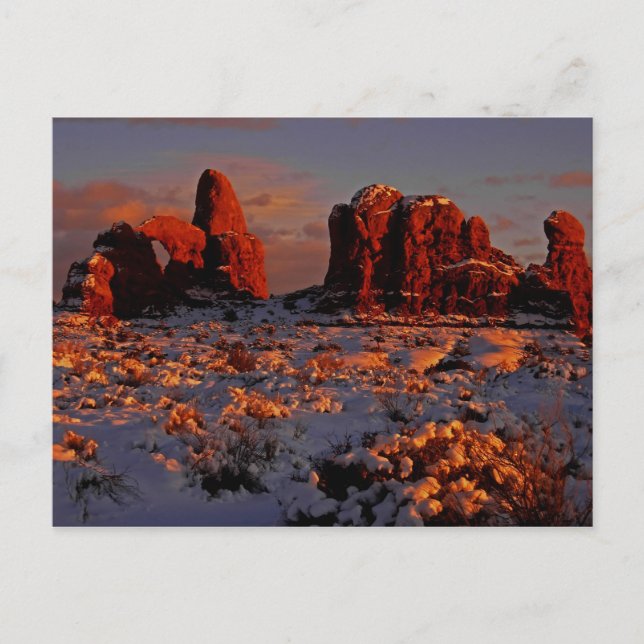 Carte postale Arches Sunset hiver (Devant)
