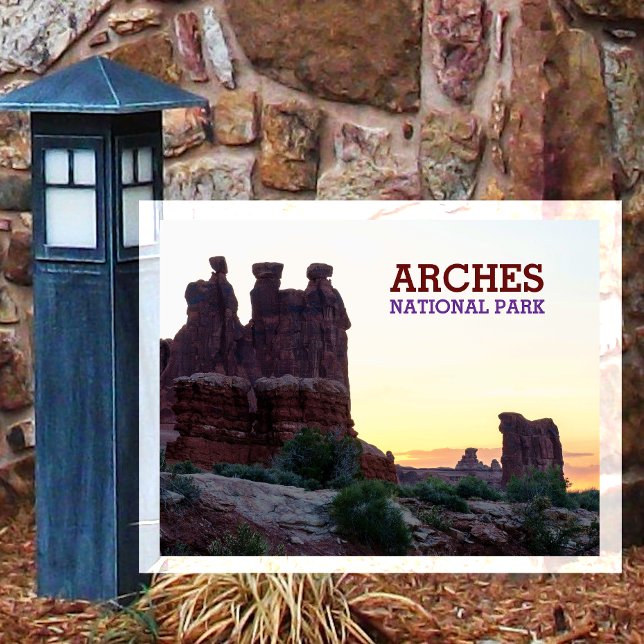 Carte Postale Arches The Three Gossips et Sheep Rock, lever du s (Créateur téléchargé)