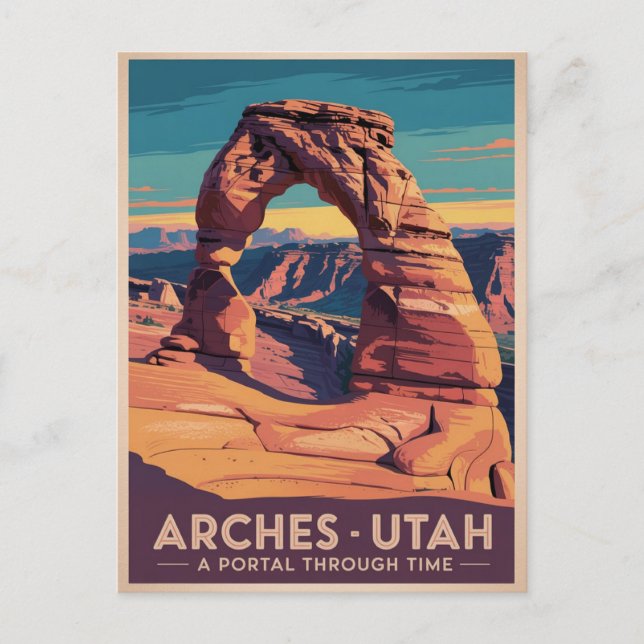 Carte Postale Arches Utah - Poster Vintage voyage (Devant)