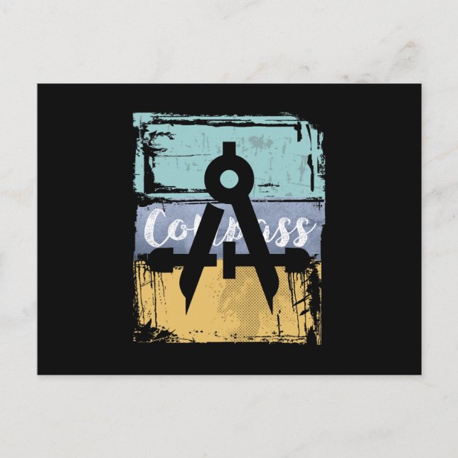 Carte Postale Architect Engineer Vintage Retro Compass (Devant)