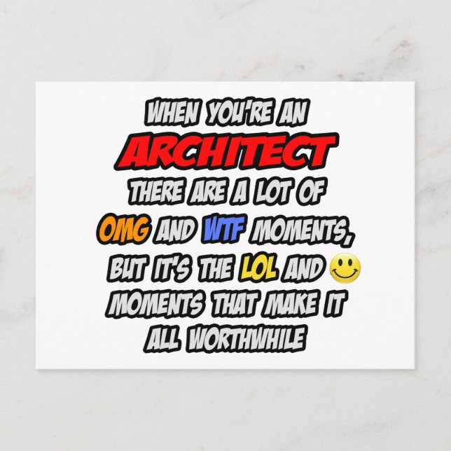 Carte Postale Architecte .. OMG WTF LOL (Devant)