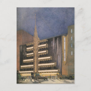 Carte Postale Architecture Art Déco vintage, Bâtiment à New York