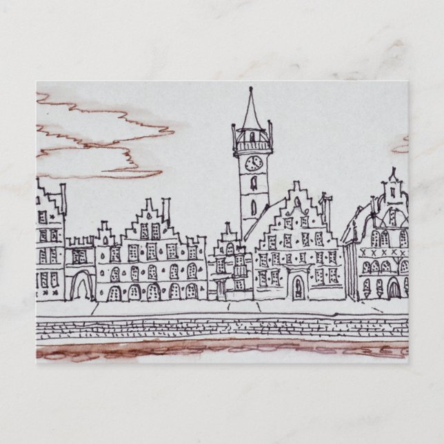 Carte Postale Architecture de Graslei | Gand, Belgique (Devant)