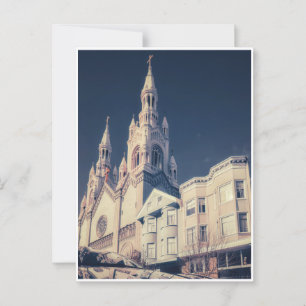 Carte Postale Architecture de l'Église Cityscape et réflexion
