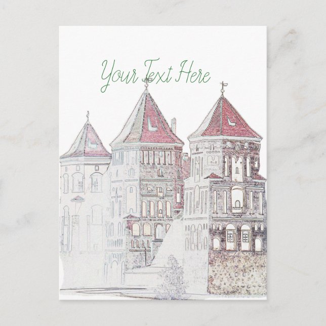 Carte Postale Architecture du château de Mir en Biélorussie (Devant)