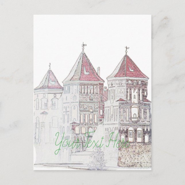 Carte Postale Architecture du château de Mir en Biélorussie (Devant)