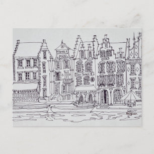 Carte Postale Architecture flamande au bord de l'eau, Gand, Belg