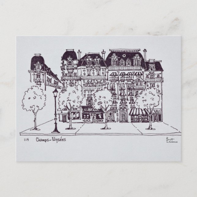 Carte Postale Architecture Haussmannienne | Champs Élysées (Devant)