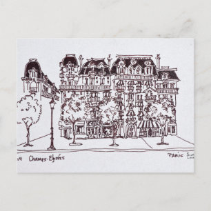Carte Postale Architecture Haussmannienne Champs Élysées, Pari
