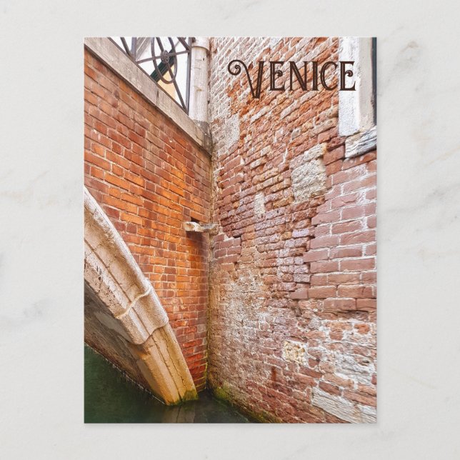 Carte Postale Architecture murale en brique du canal de Venise (Devant)