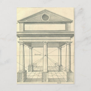 Carte Postale Architecture vintage, Portico romain avec Colonnes