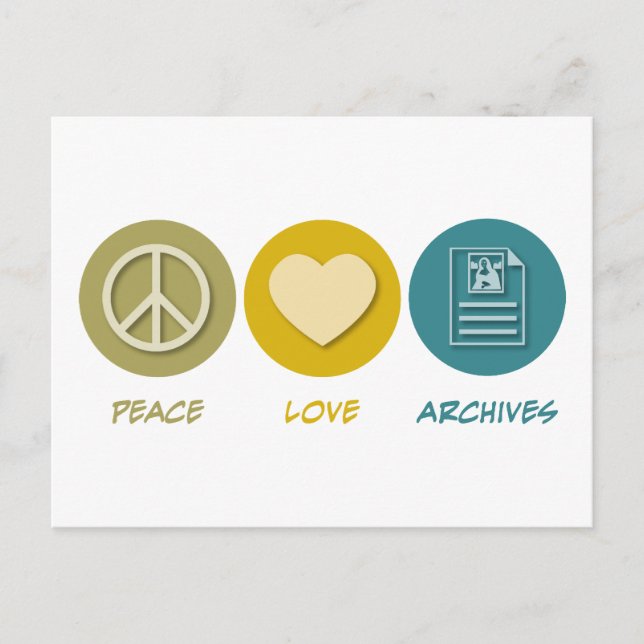 Carte Postale Archives Peace Love (Devant)