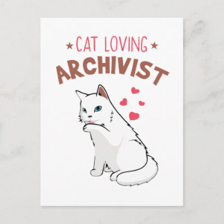 Carte Postale Archiviste passionné de chats