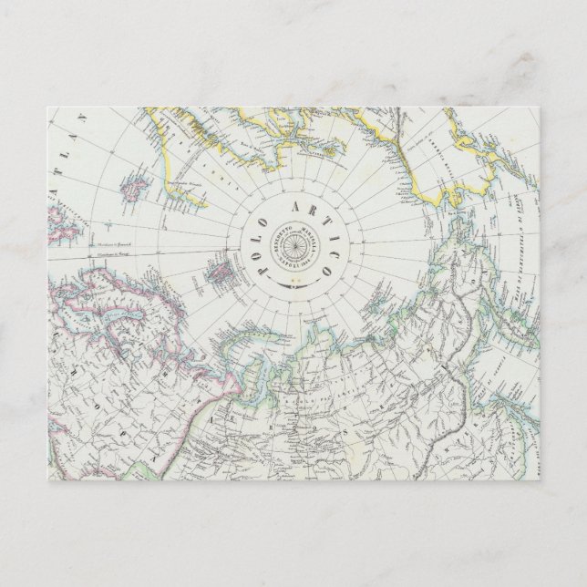 Carte Postale Arctique, hémisphère Nord (Devant)