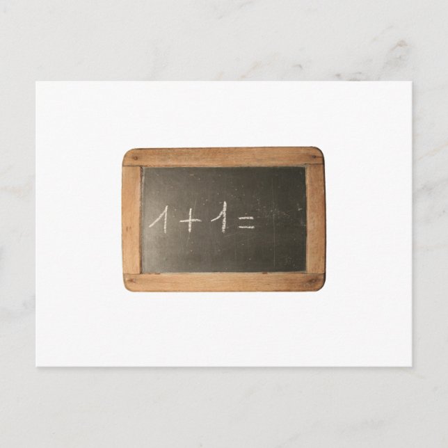 Carte Postale Ardoise 04 - Leçons mathématiques (Devant)