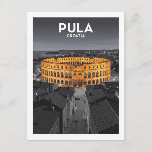 Carte Postale Arène de Pula et centre historique, Pula, Croatie