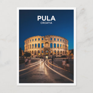 Carte Postale Arène de Pula et promenade du soir, Pula, Croatie